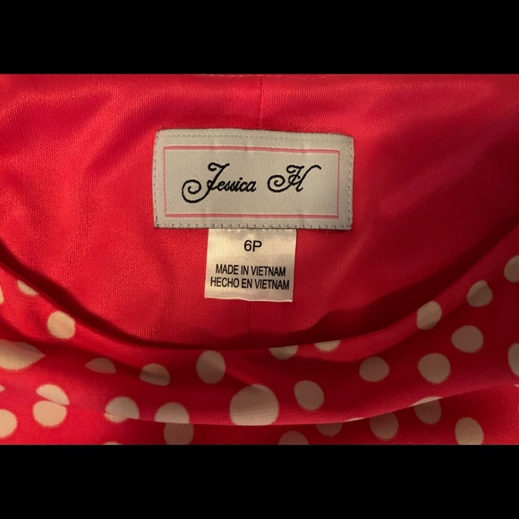 Jessica H sleeveless red/white polka dot dress - Picture 6 of 8